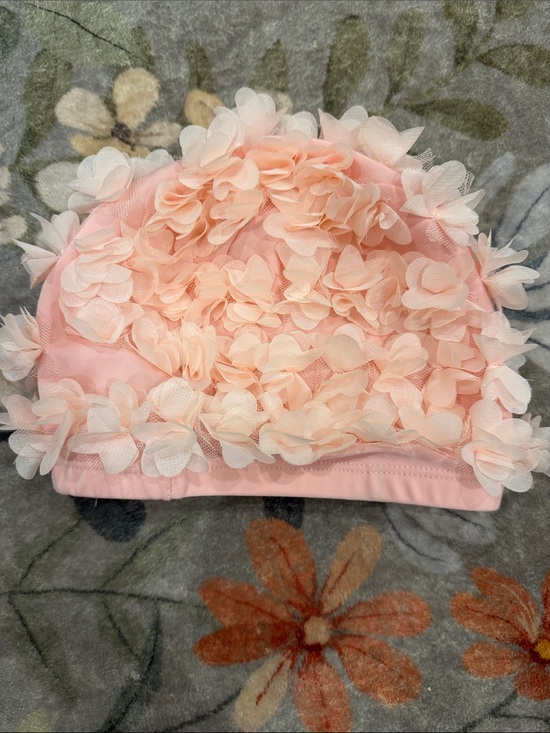 Other - Women Floral Applique Swim Cap - Pink